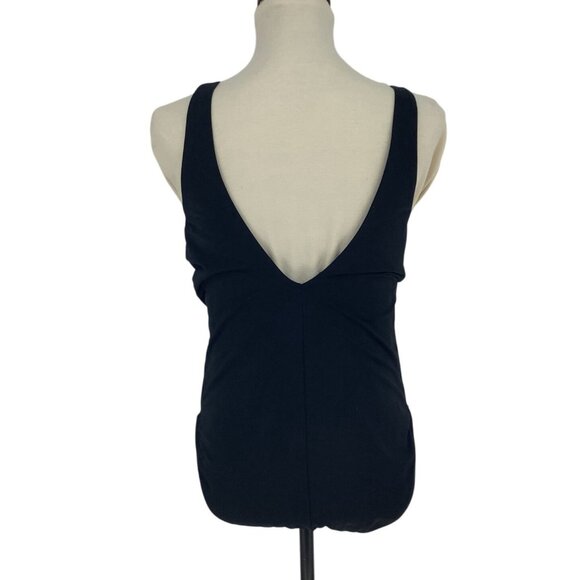 Athleta Black V-Neck One-Piece Swimsuit Size Tall Large - Picture 3 of 9